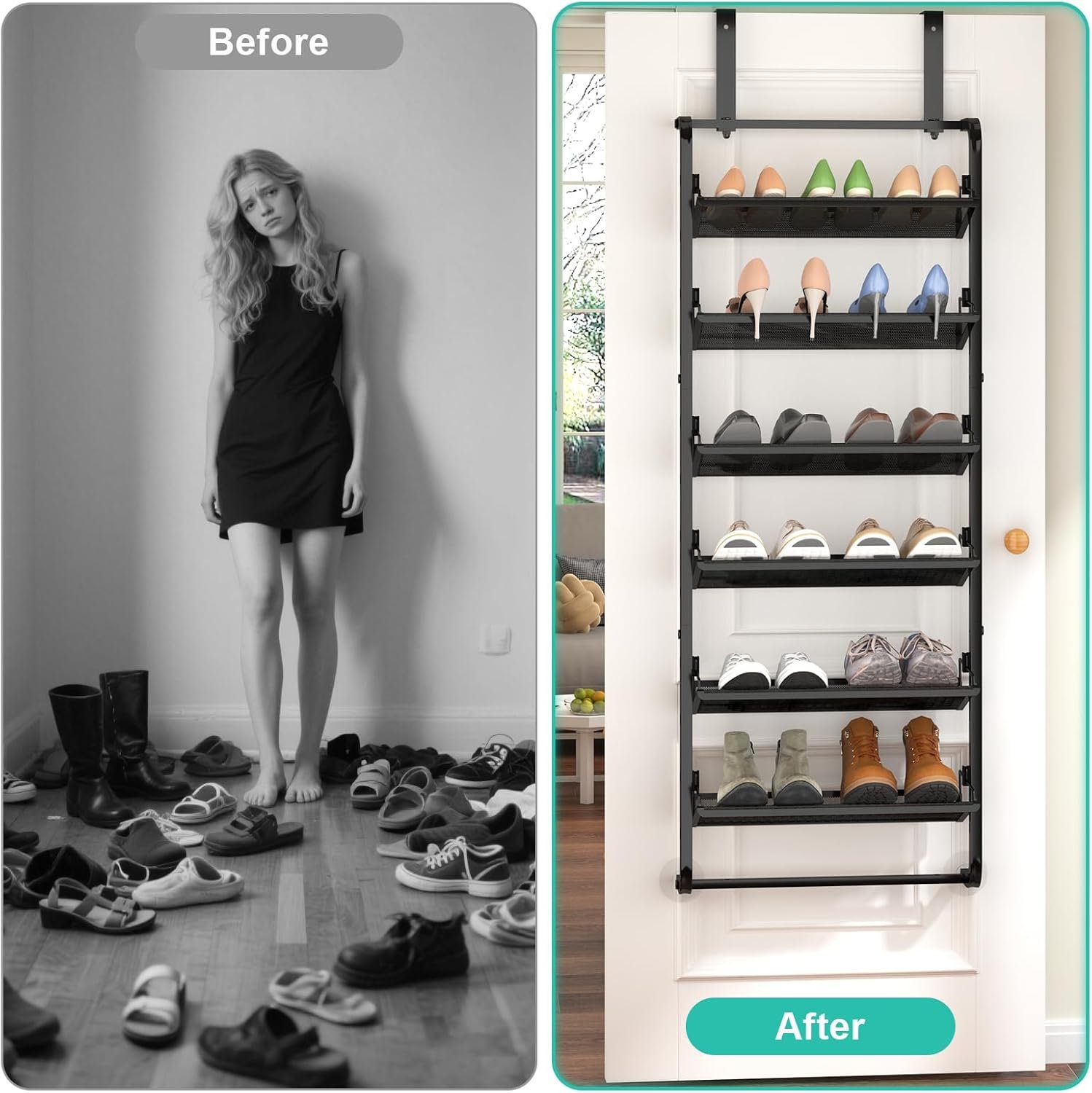 bukfen Over The Door Shoe Organizer - Image 3