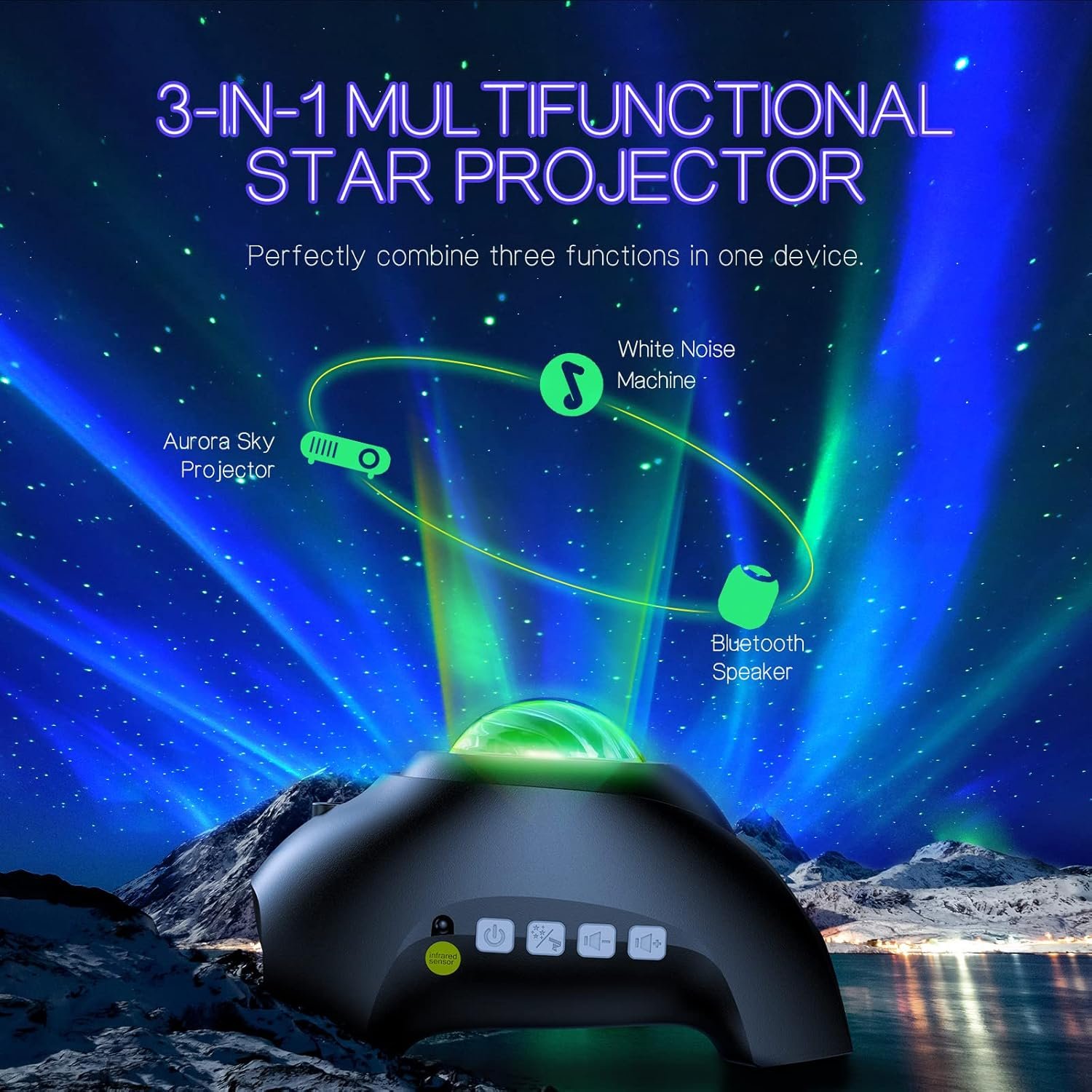 Northern Galaxy Light Aurora Projector with 33 Light Effects - Image 7