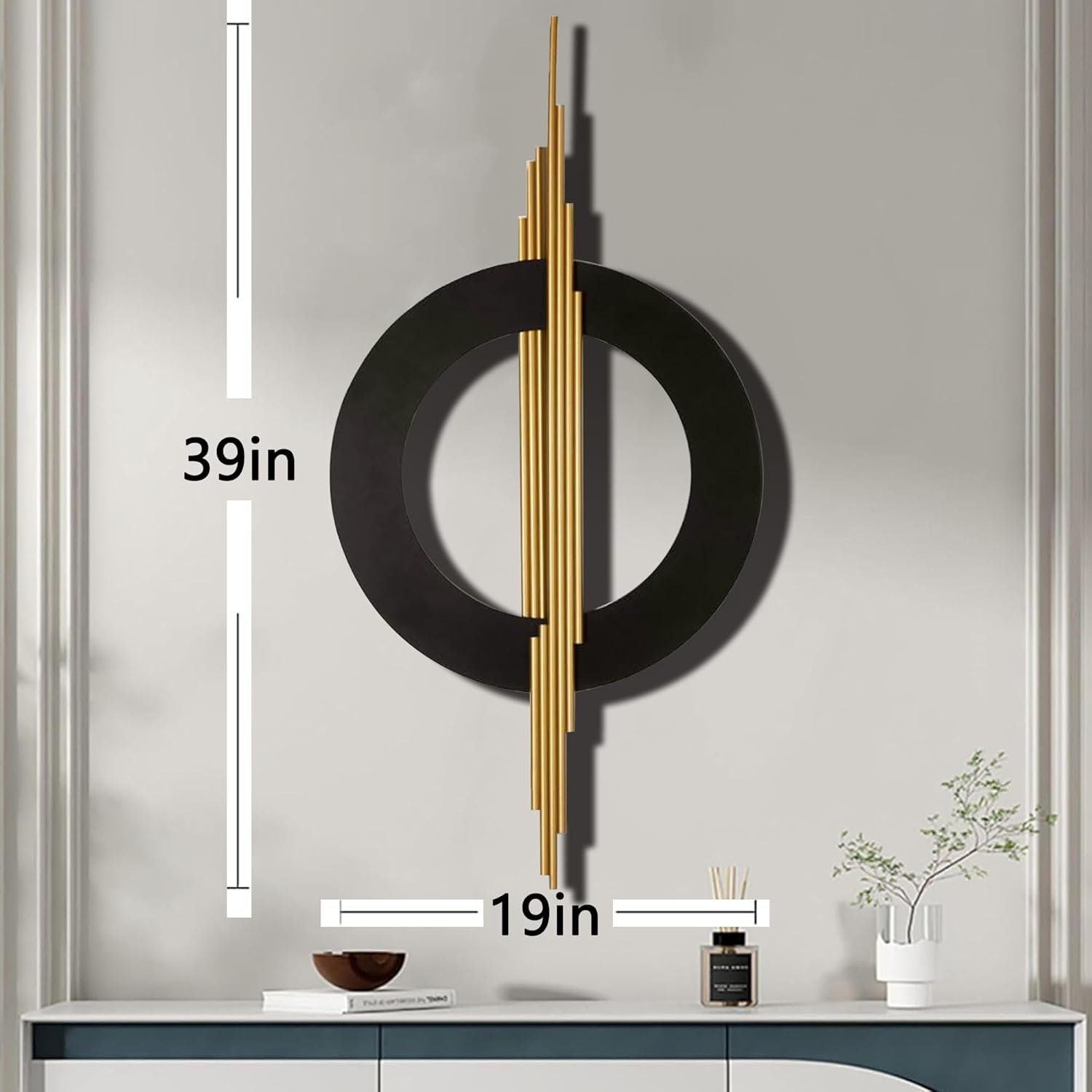 JFUJFU Large Black And Gold Metal Art 3d - Image 6