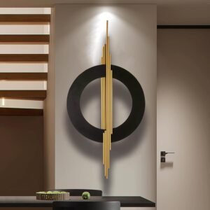 JFUJFU Large Black And Gold Metal Art 3d