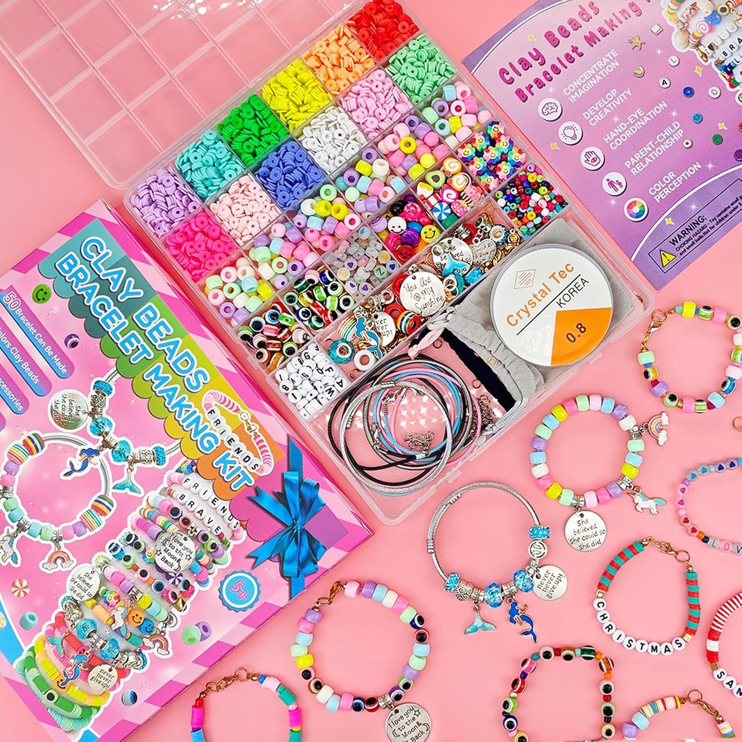 leitait Girls Toys Bracelet Making Kit -3400pcs Charm Jewelry Making Kit