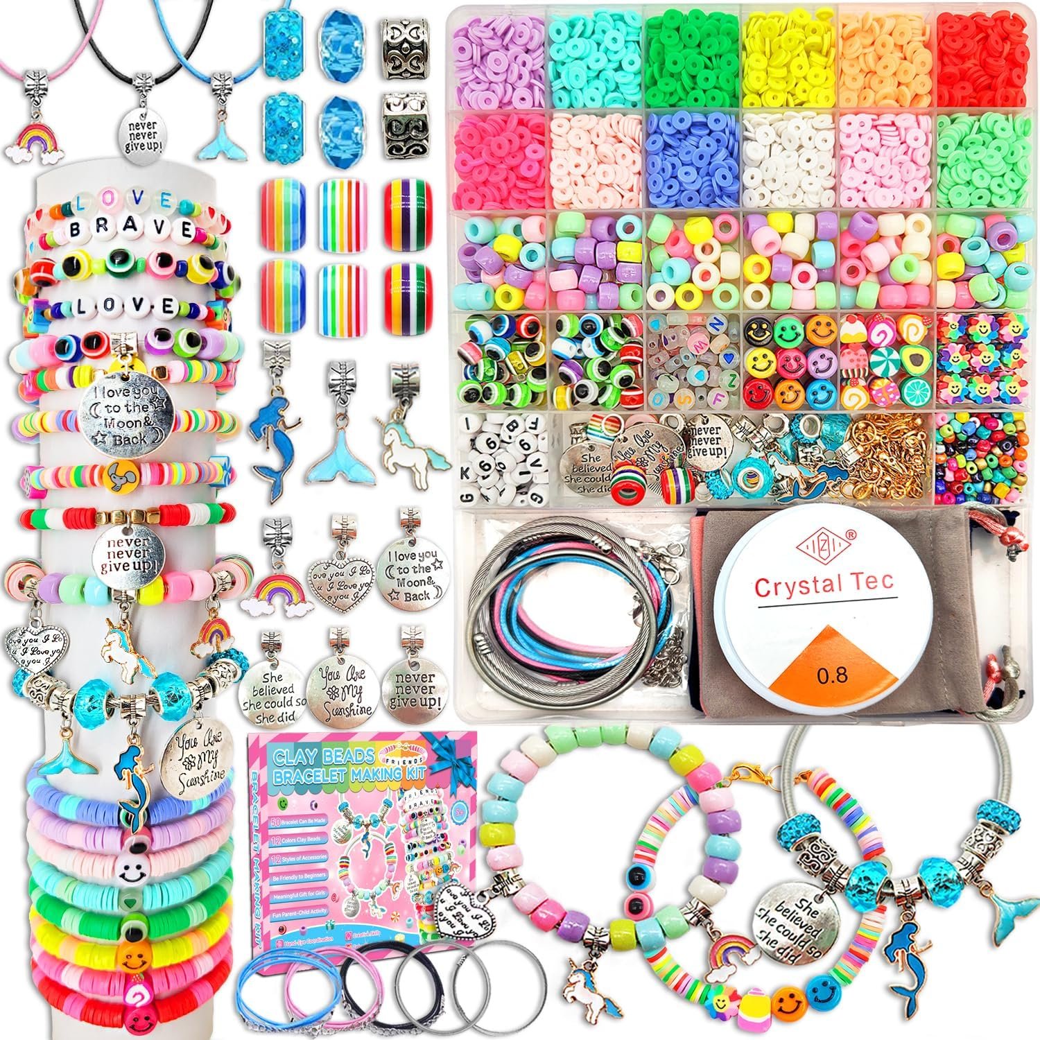 leitait Girls Toys Bracelet Making Kit -3400pcs Charm Jewelry Making Kit - Image 7