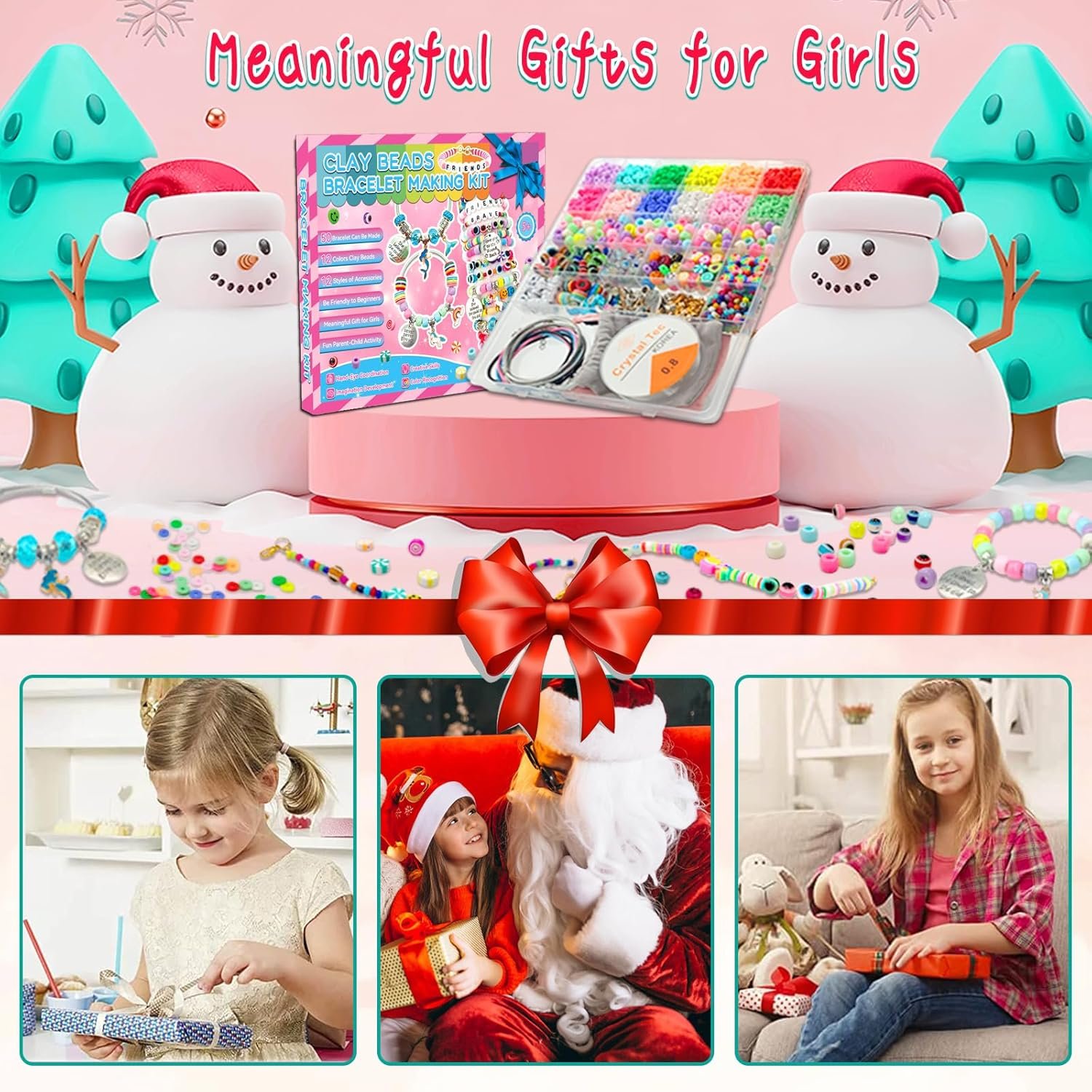 leitait Girls Toys Bracelet Making Kit -3400pcs Charm Jewelry Making Kit - Image 3